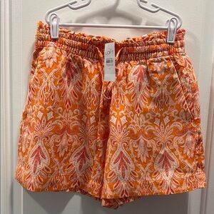 LOFT Women's Orange Paisley Shorts